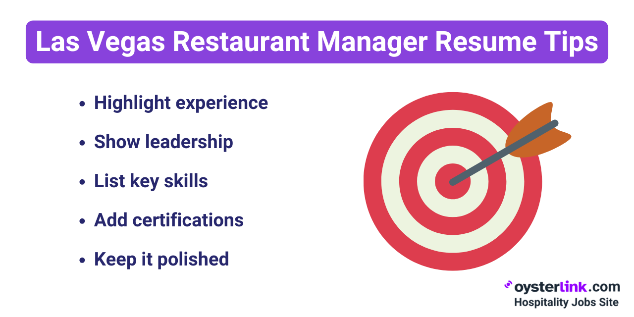 Las Vegas Restaurant Manager Resume Tips